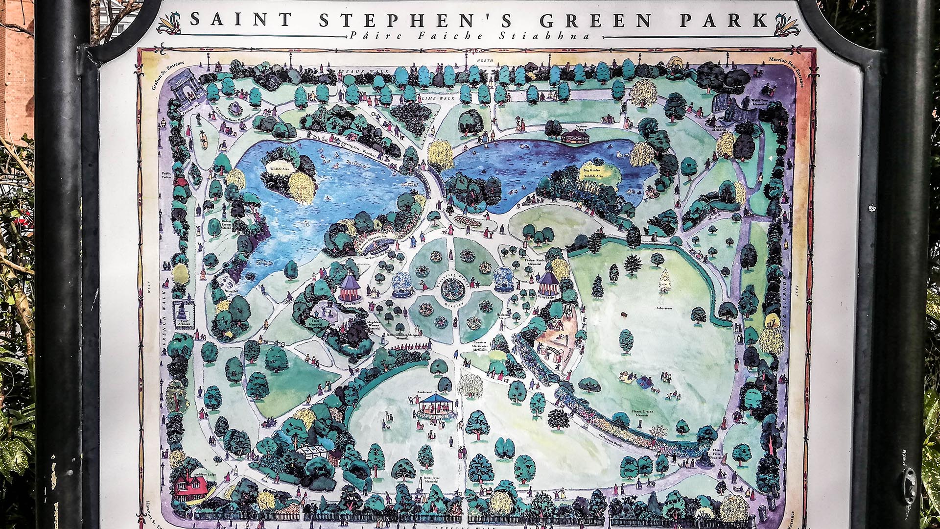 Mapa del Saint Stephen's Green Park, Dublín, Irlanda
