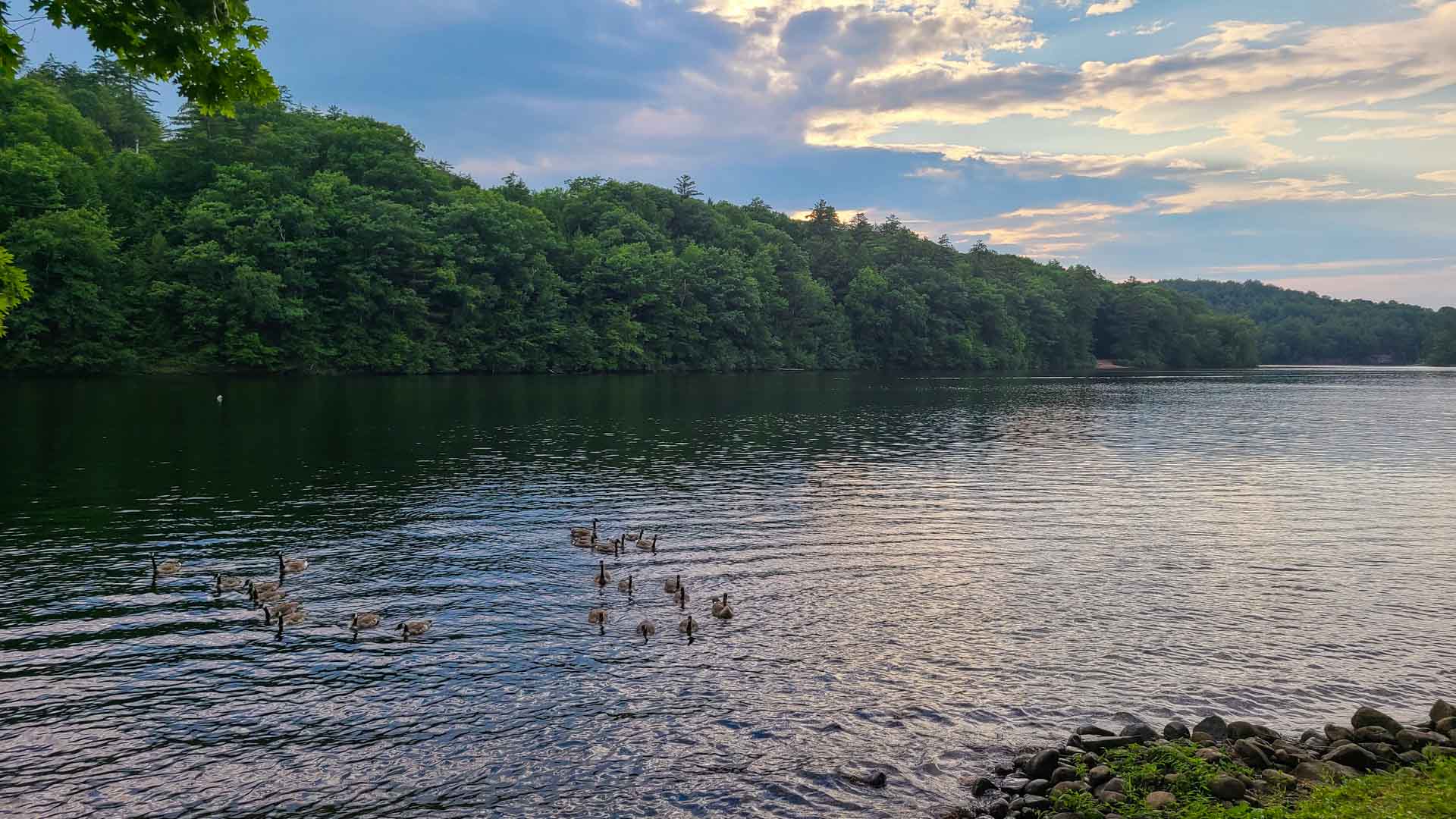 Atardecer en el Río Hudson, Lake Luzerne, Nueva York